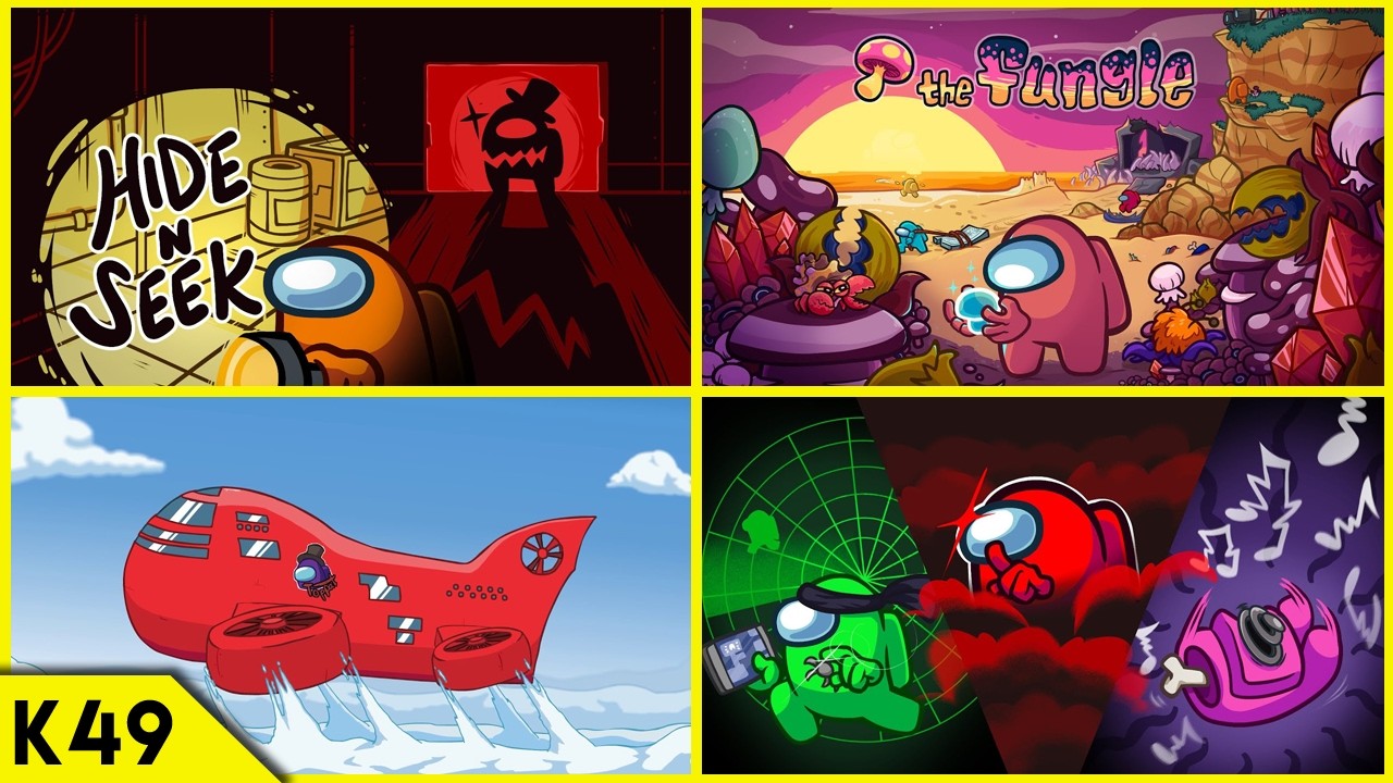 Among Us All New Updates Trailers (Hide & Seek, Roles,