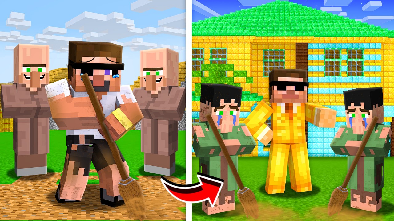 Evolving into POOREST to RICHEST of All In Minecraft!