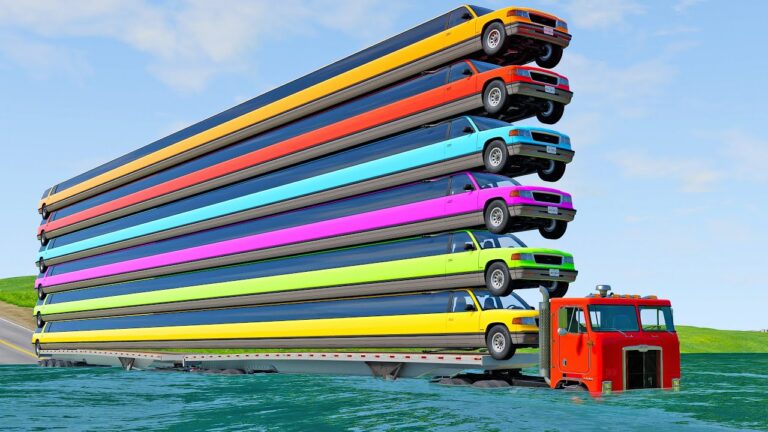 Limousine Long Cars Flatbed Trailer Ramp Truck Car Rescue -