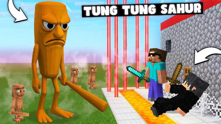Tung Tung Sahur vs Security House in Minecraft