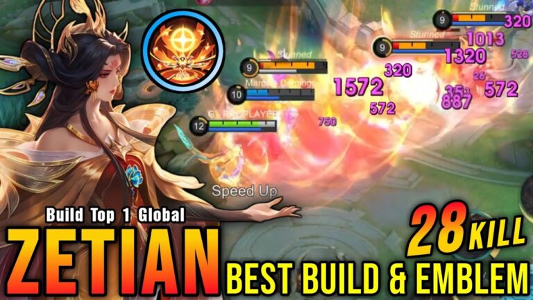 28 Kills!! New Hero Zetian Best Build and Emblem!! -