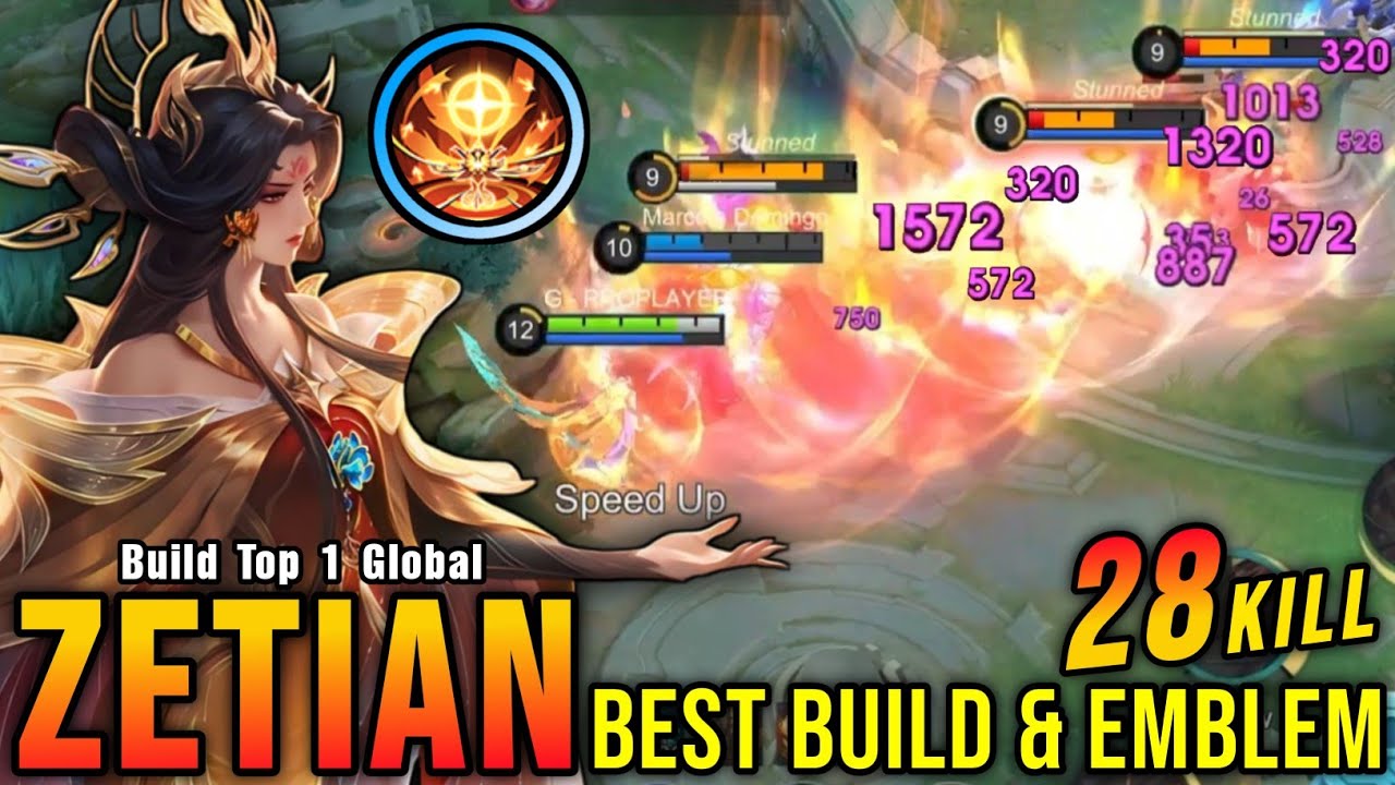 28 Kills!! New Hero Zetian Best Build and Emblem!! -