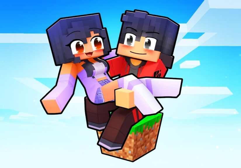 Aphmau and Aaron on ONE BLOCK in Minecraft!