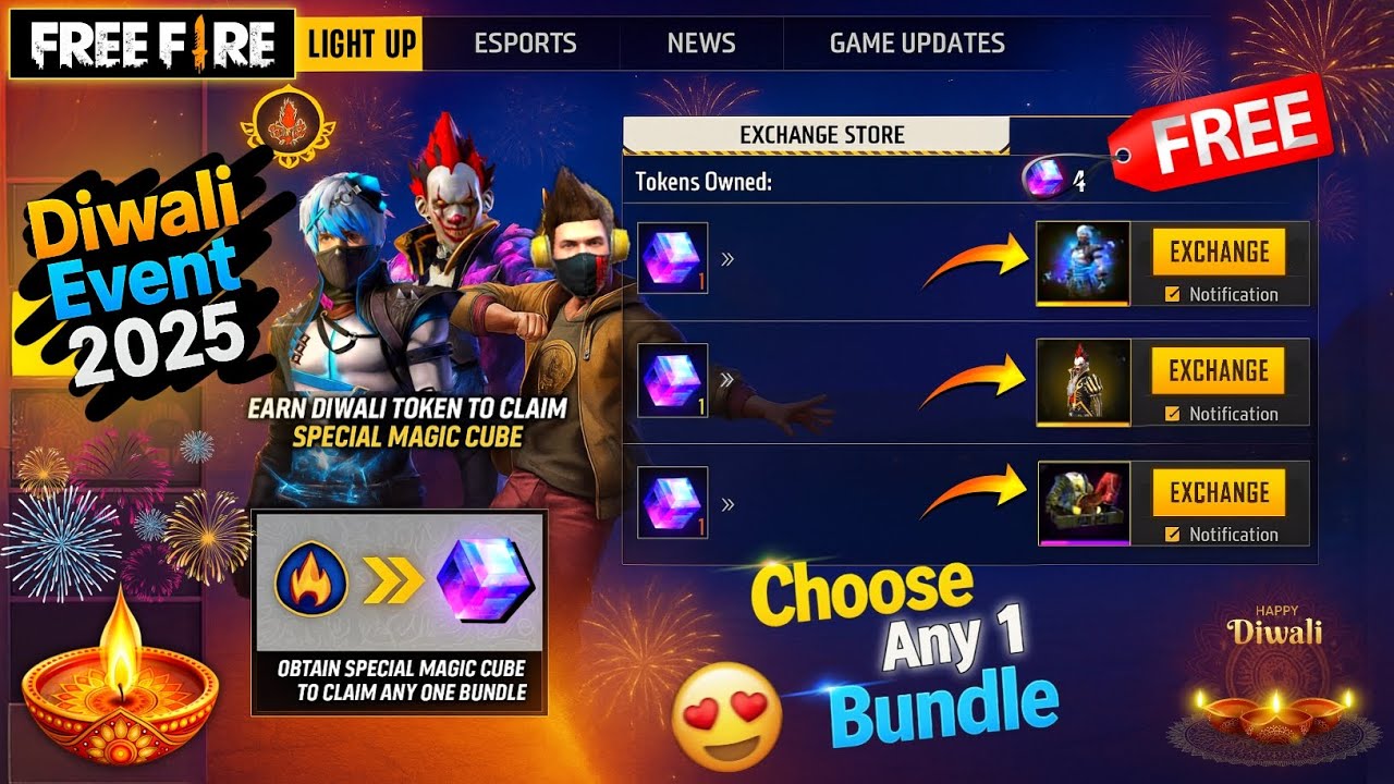 CHOOSE ANY 1 BUNDLE- DIWALI EVENT 2025 🪔🥳| FREE FIRE