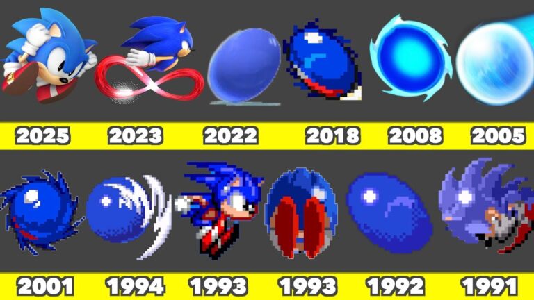 Evolution of Sonic Spin Dash Graphics In SEGA and Nintendo