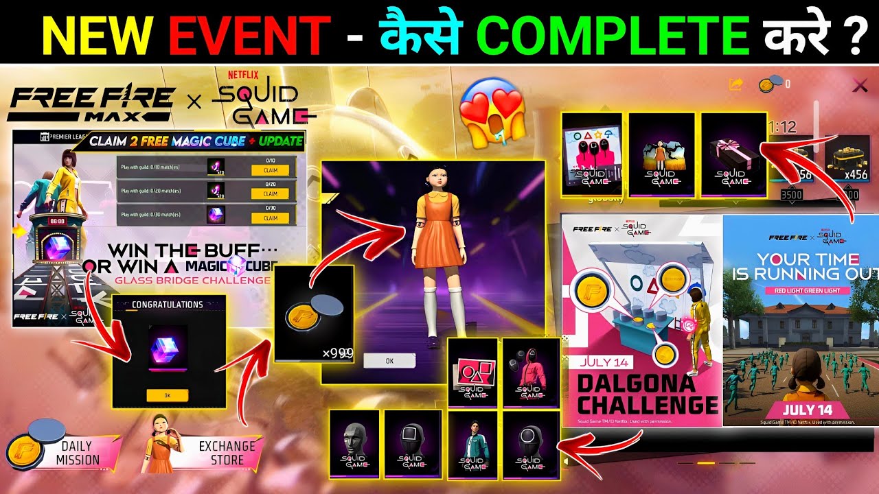 Free Fire New Event Today: Squid Game Interface + Doll