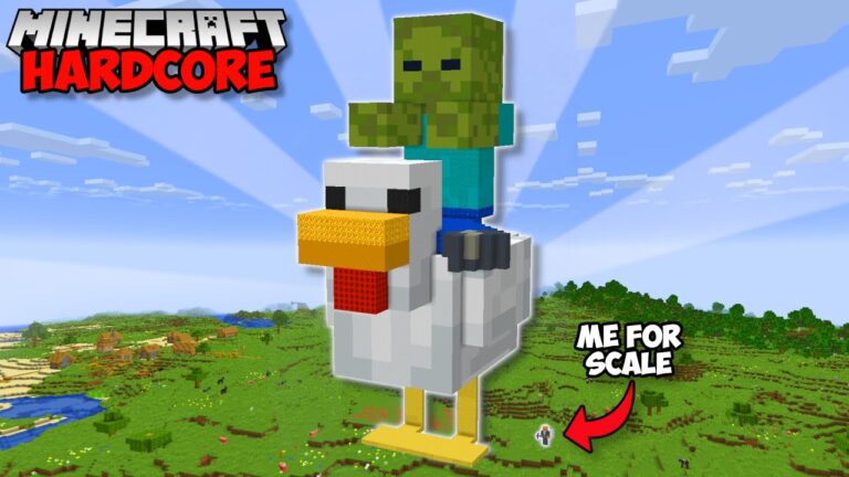 I Built The WORLDS BIGGEST CHICKEN JOCKEY in Minecraft Hardcore