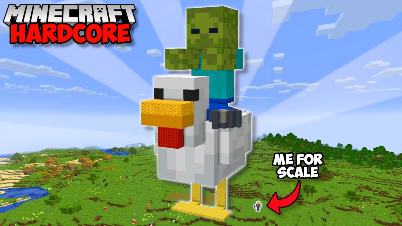 I Built The WORLDS BIGGEST CHICKEN JOCKEY in Minecraft Hardcore