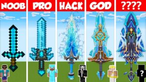 Minecraft DIAMOND SWORD HOUSE BUILD CHALLENGE - NOOB vs PRO