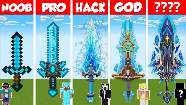 Minecraft DIAMOND SWORD HOUSE BUILD CHALLENGE - NOOB vs PRO