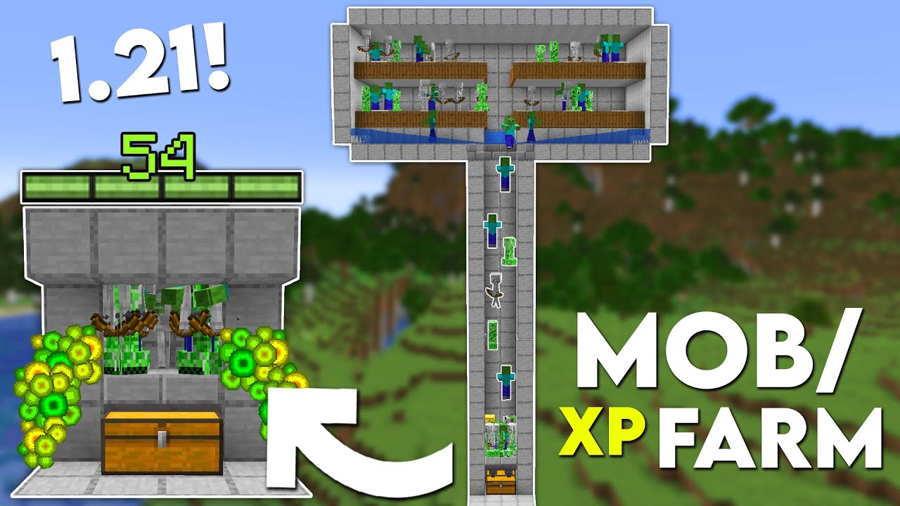 Minecraft EASIEST MOB XP FARM Tutorial! 1.21 (Improved Version)