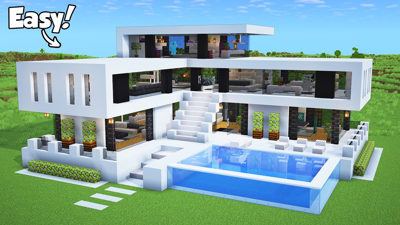 Minecraft: How to Build a Modern House - Tutorial (Easy