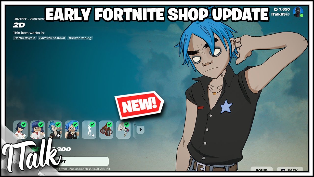 *NEW* GORILLAZ IS IN FORTNITE & FRONT MAN SQUID GAMES