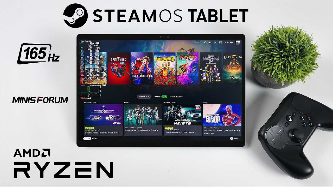 Official SteamOS 3.8 On A Tablet Is CRAZY! 165Hz AMD