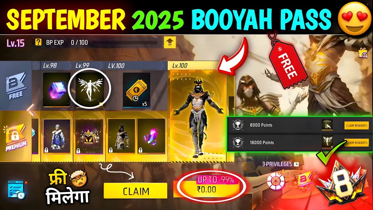 100% WORKING Trick🤯 September Booyah Pass Full Review 2025🔥| October