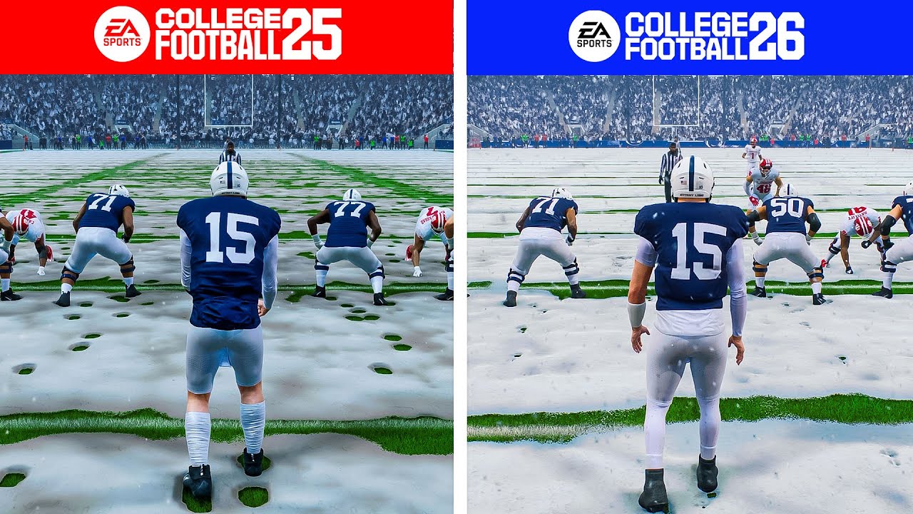 College Football 26 vs College Football 25 - Side by