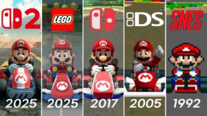 Evolution of Mario Kart from SNES to Nintendo Switch 2