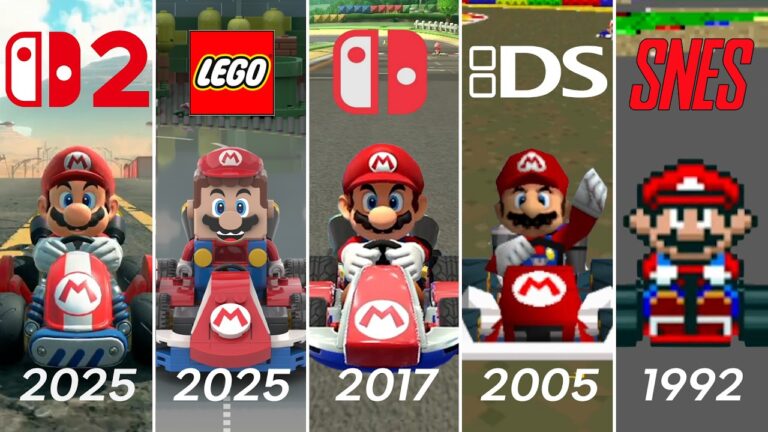 Evolution of Mario Kart from SNES to Nintendo Switch 2