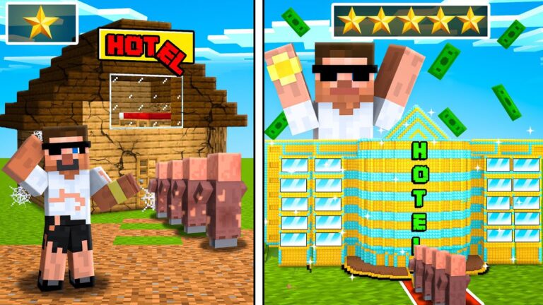 From Poor to Rich in Hotel Civilization in Minecraft..