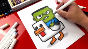 How To Draw A Chicken Jockey From The Minecraft Movie