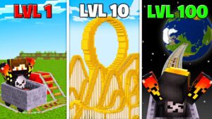 LEVEL 1 Vs LEVEL 99 MEGA RAMP IN MINECRAFT !!!!