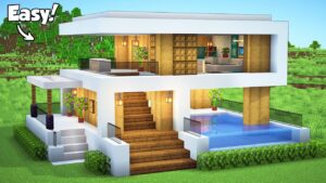 Minecraft: How to Build a Small Modern House Tutorial (Easy)