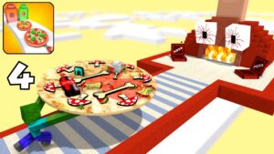 Minecraft Mobs : I WANT PIZZA RUNNER 4 CHALLENGE -
