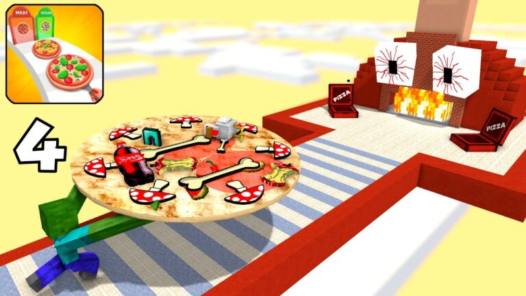 Minecraft Mobs : I WANT PIZZA RUNNER 4 CHALLENGE -