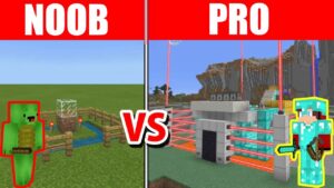 Minecraft NOOB vs PRO: FULLY AUTOMATIC ZOMBIE SECURITY HOUSE BUILD