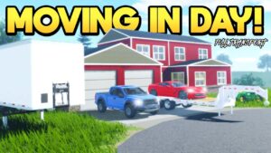 Moving into a NEW HOUSE using TRAILERS in Roblox American