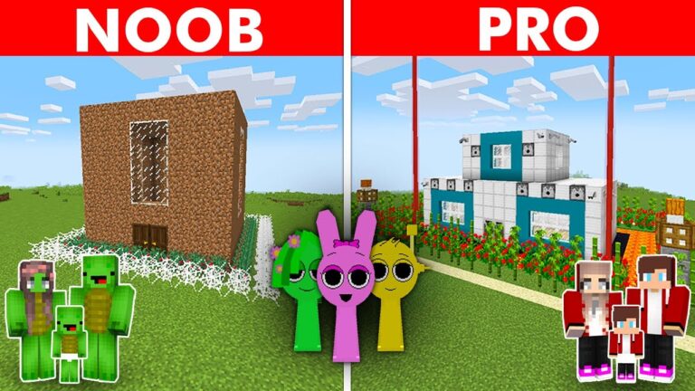 NOOB VS PRO: SPRUNKI SECURITY HOUSE BUILD CHALLENGE – SAFEST