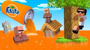 Surviving Fanta Tsunami with Doorbin in Minecraft..