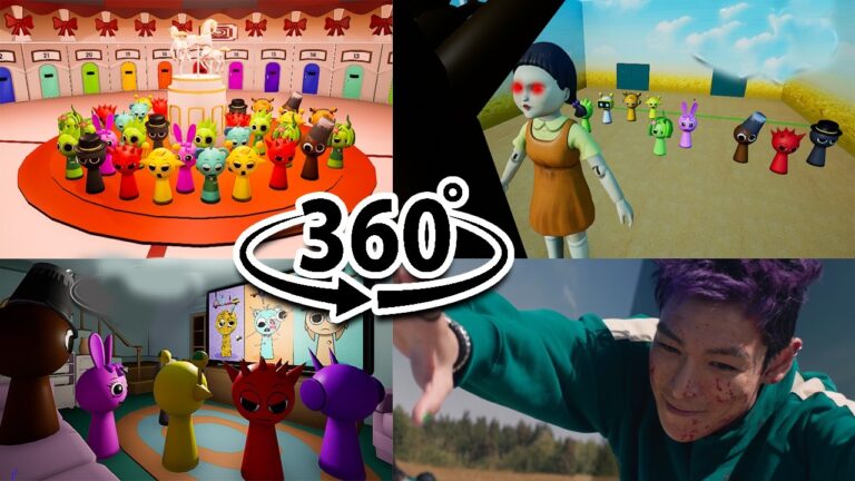 VR 360 Sprunki Dominates Squid Game Compilation!