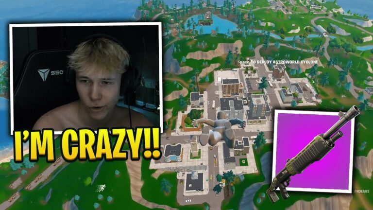 What happens when MrSavage landing Tilted Towers in Fortnite Reload