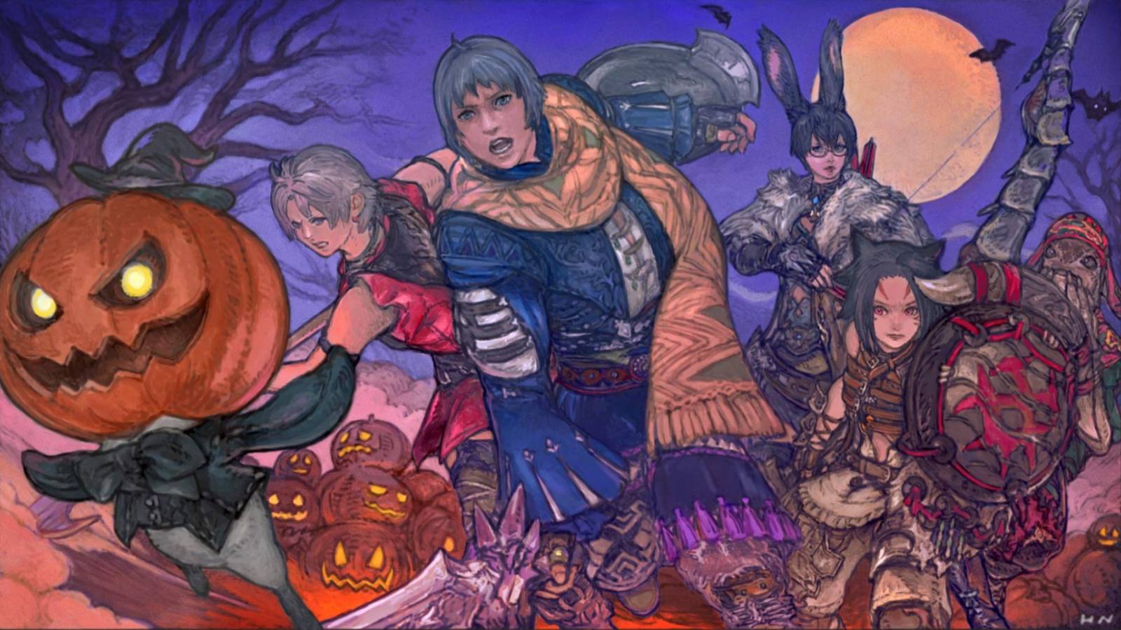 final-fantasy-14-all-saints-wake-2025-halloween-event-key-art-dawntrail-role-quest-cast.jpg