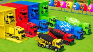 Garage with Colors - ALL MIXER TRUCK WITH DOUBLE FLATBED