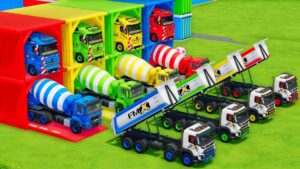Garage with Colors - ALL MIXER TRUCK WITH DOUBLE FLATBED