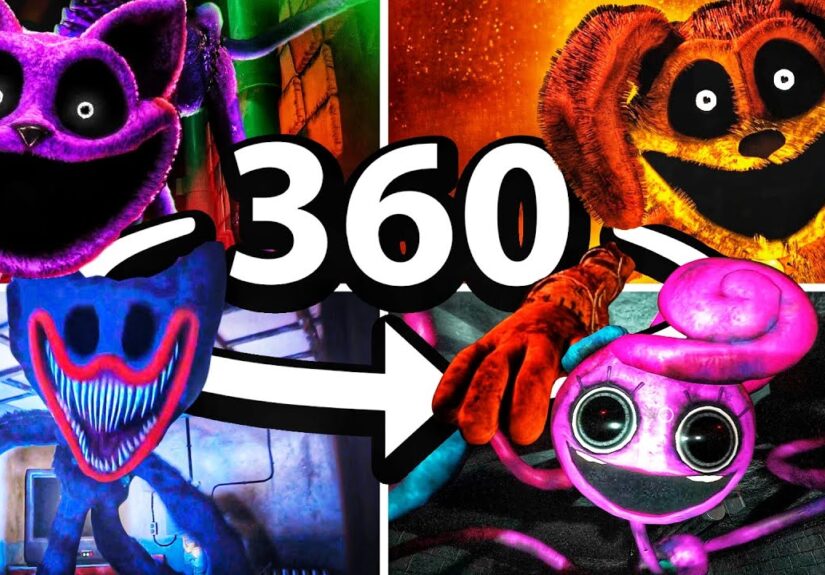 360° Poppy Playtime ALL JUMPSCARES CHAPTER 1 2 & 3