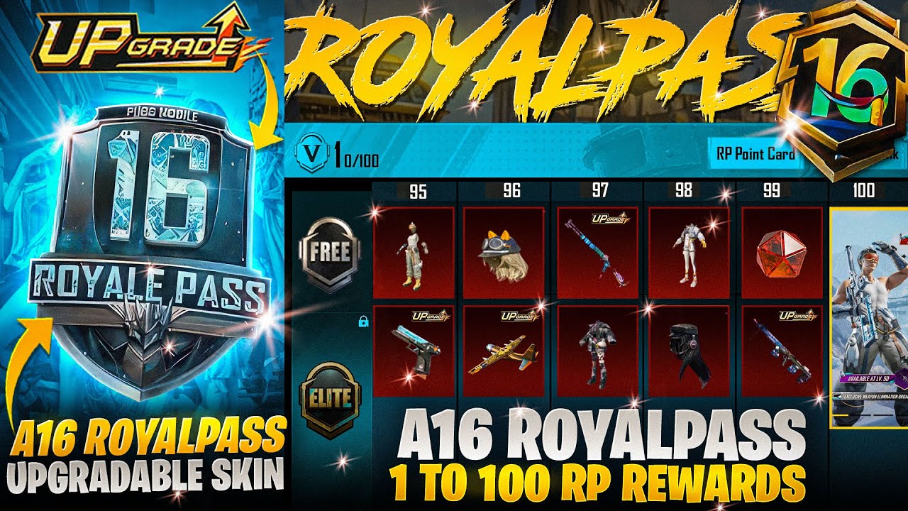 A16 Royal Pass 1 to 100 RP Reward | Mythic