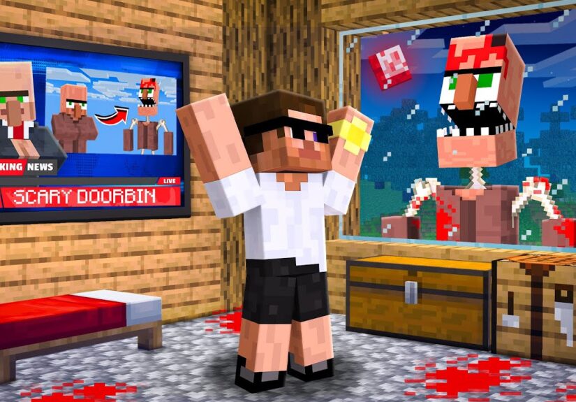Doorbin become Scary Gaint Monster in Minecraft..