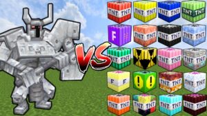 Ferrous Wroughtnaut vs ALL TNT | Minecraft Mob Battle