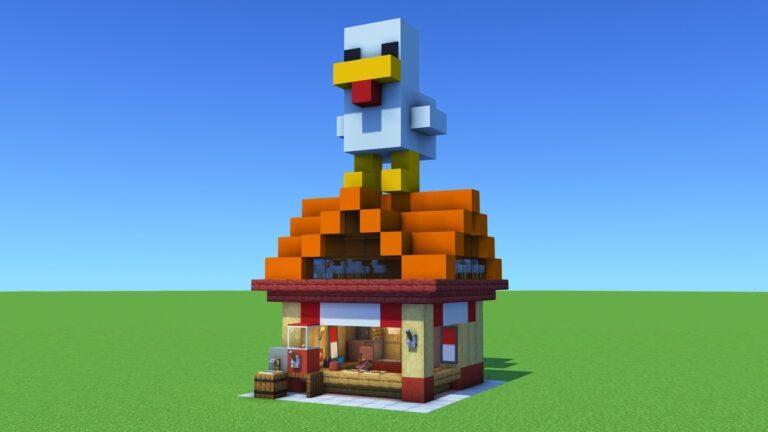 How To Build Steve's Lava Chicken Stand "A Minecraft Movie"