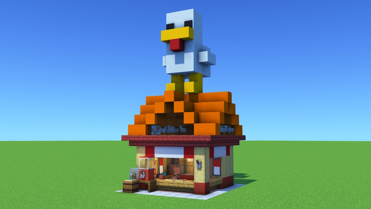 How To Build Steve's Lava Chicken Stand "A Minecraft Movie"