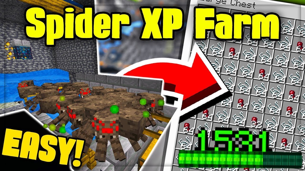 How to Build Easiest Spider Spawner XP Farm Tutorial -