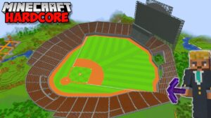 I Built The WORLDS BIGGEST BASEBALL STADIUM in Minecraft Hardcore