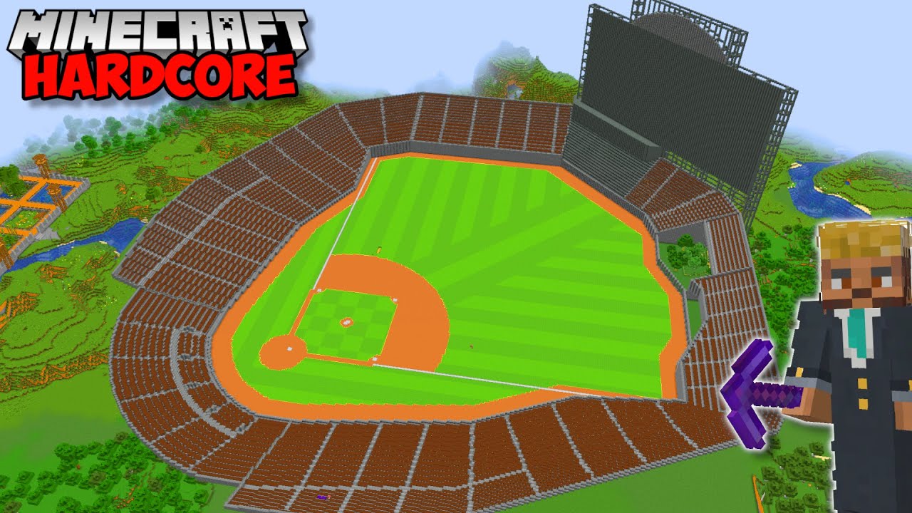 I Built The WORLDS BIGGEST BASEBALL STADIUM in Minecraft Hardcore