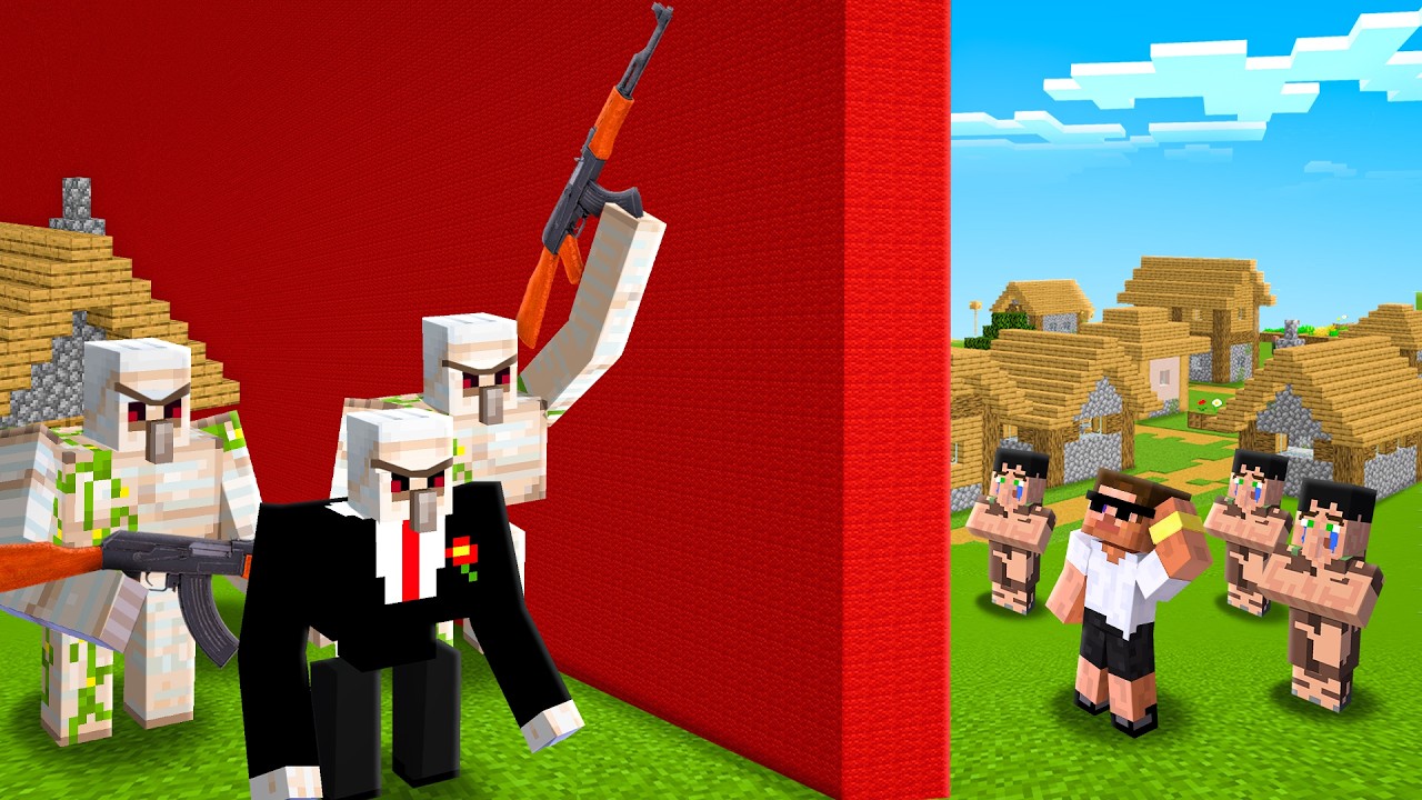 Iron Golems Spilts The Village into Half Against Villagers....