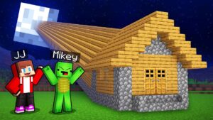 JJ and Mikey Found LONGEST HOUSE to MOON in Minecraft
