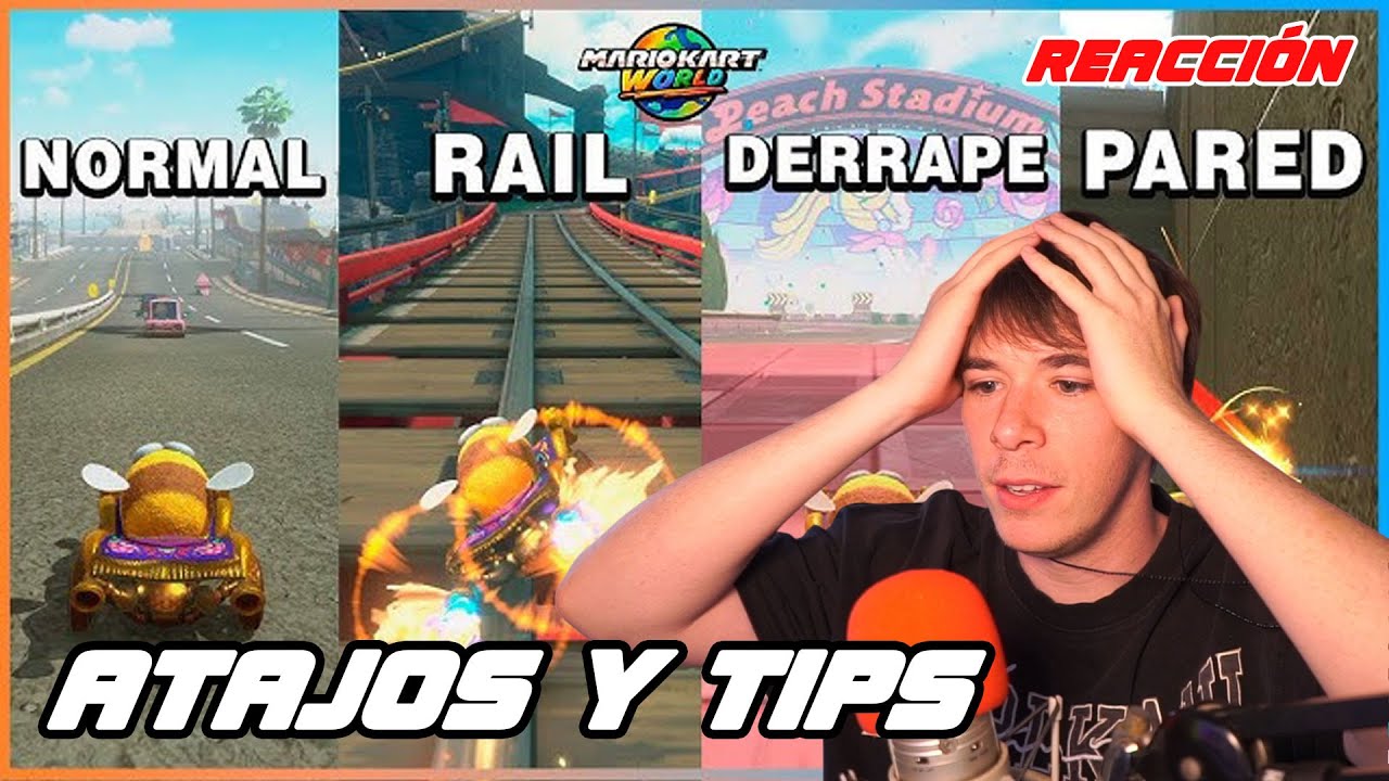 LOS MEJORES ATAJOS Y TIPS de MARIO KART WORLD (REACCIÓN)
