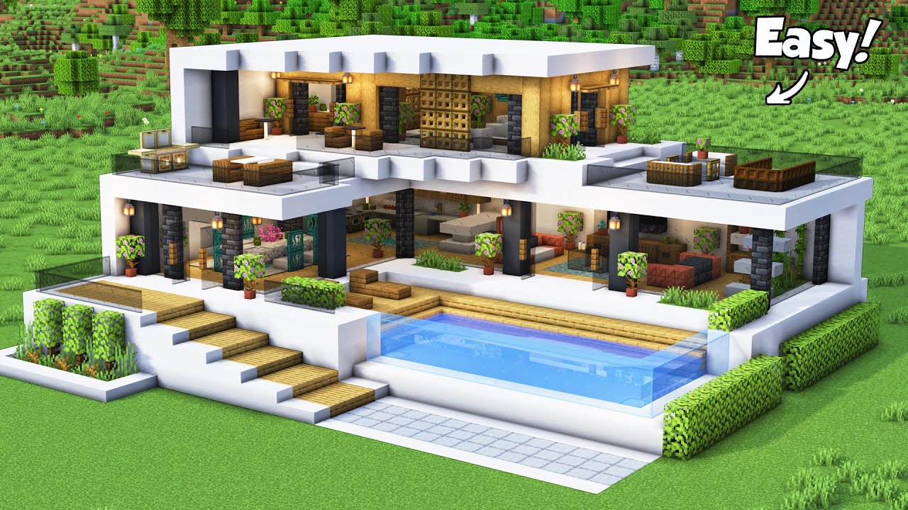 Minecraft: How to Build a Modern House Tutorial (Easy) #69